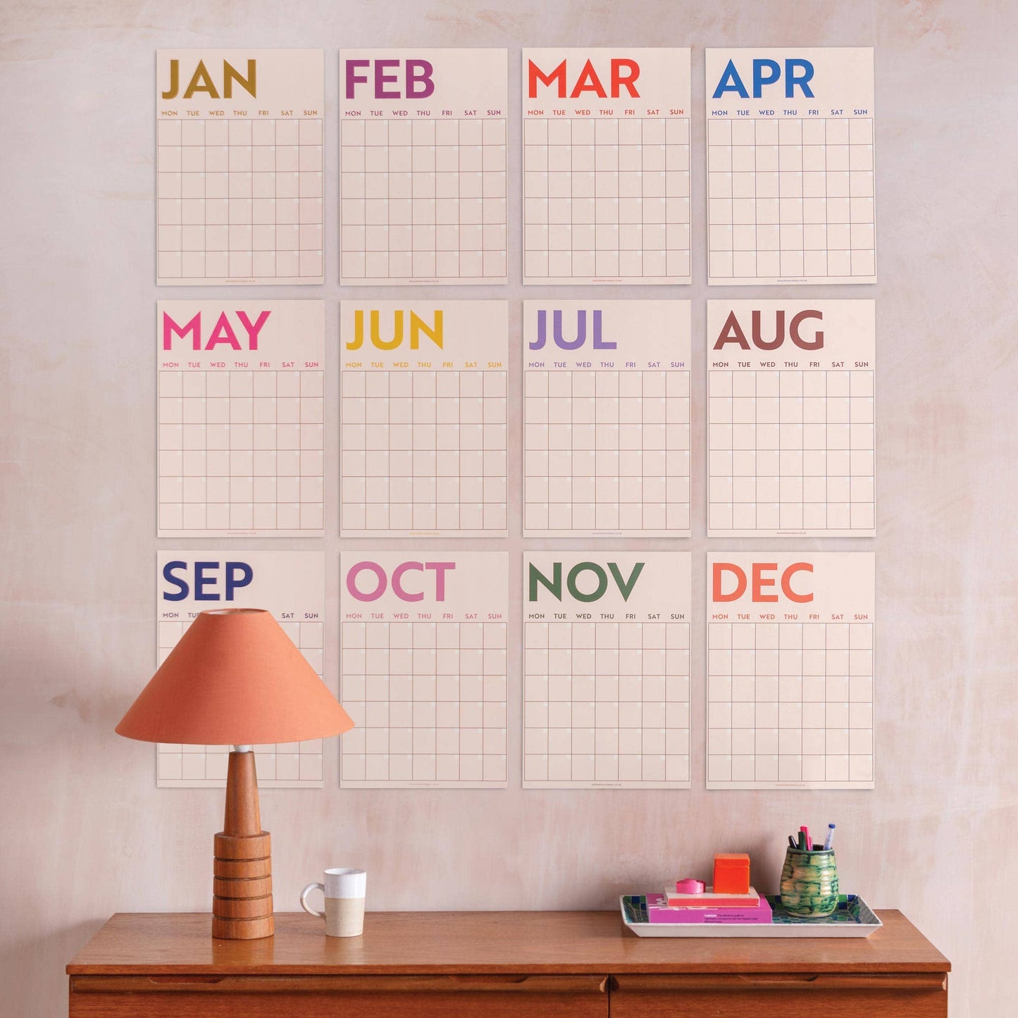 Monthly Undated Wall Planner