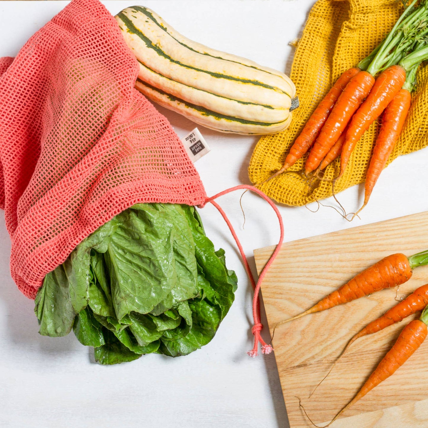 Mesh Produce Bags Set of 3: Coral