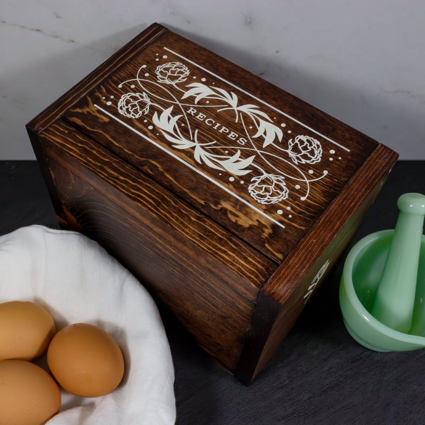 Recipe Card Box: Reclaimed Pine