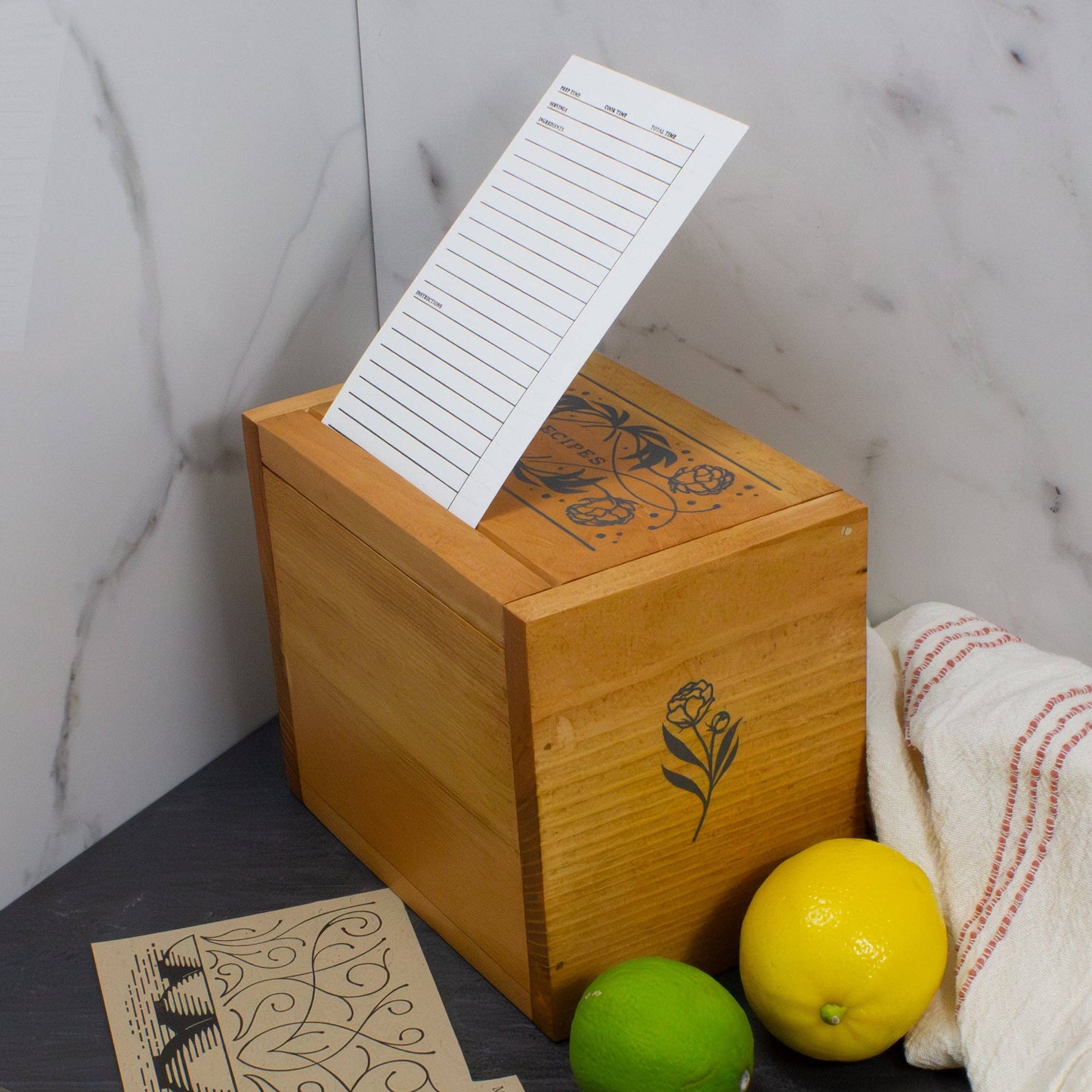 Recipe Card Box: Reclaimed Pine