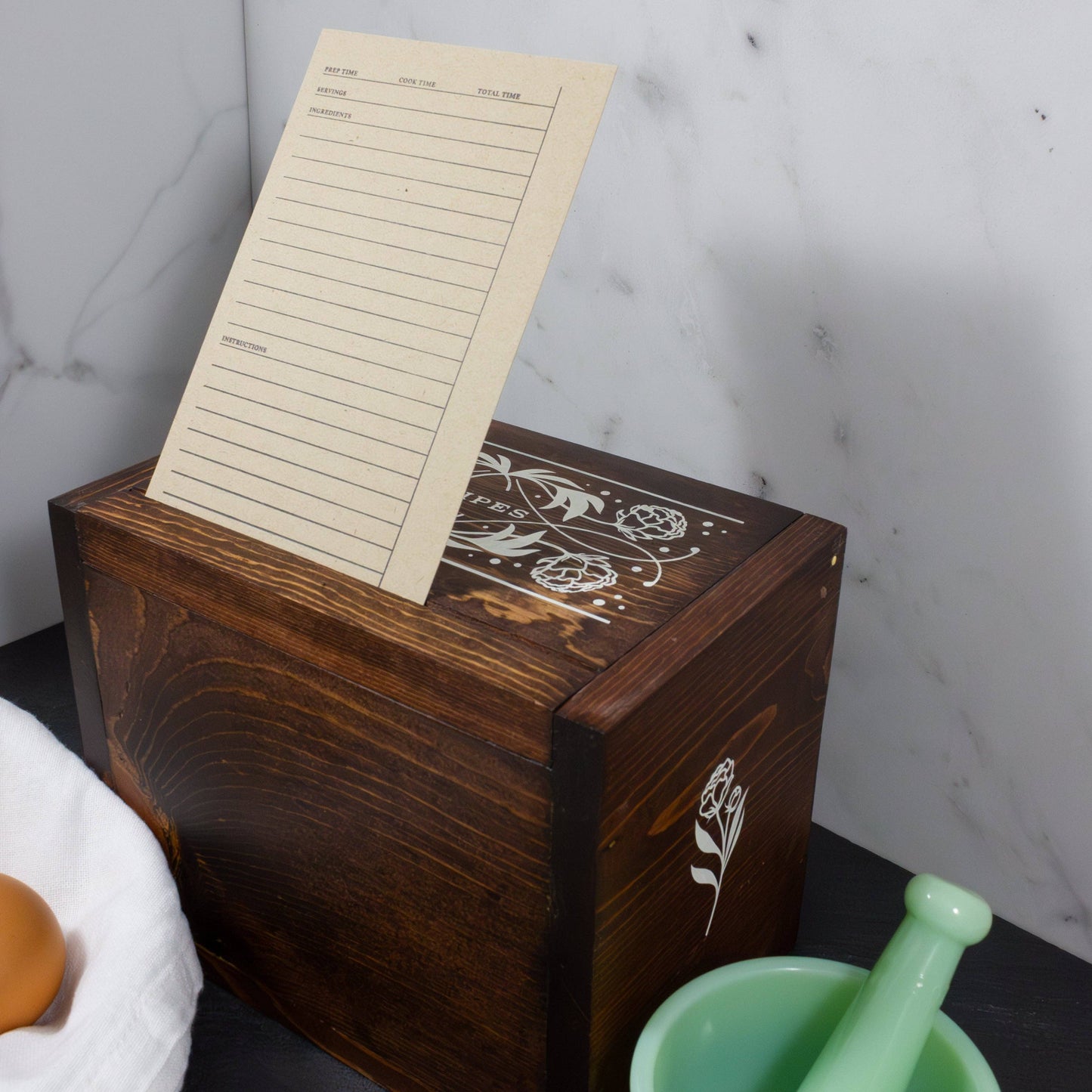 Recipe Card Box: Reclaimed Pine