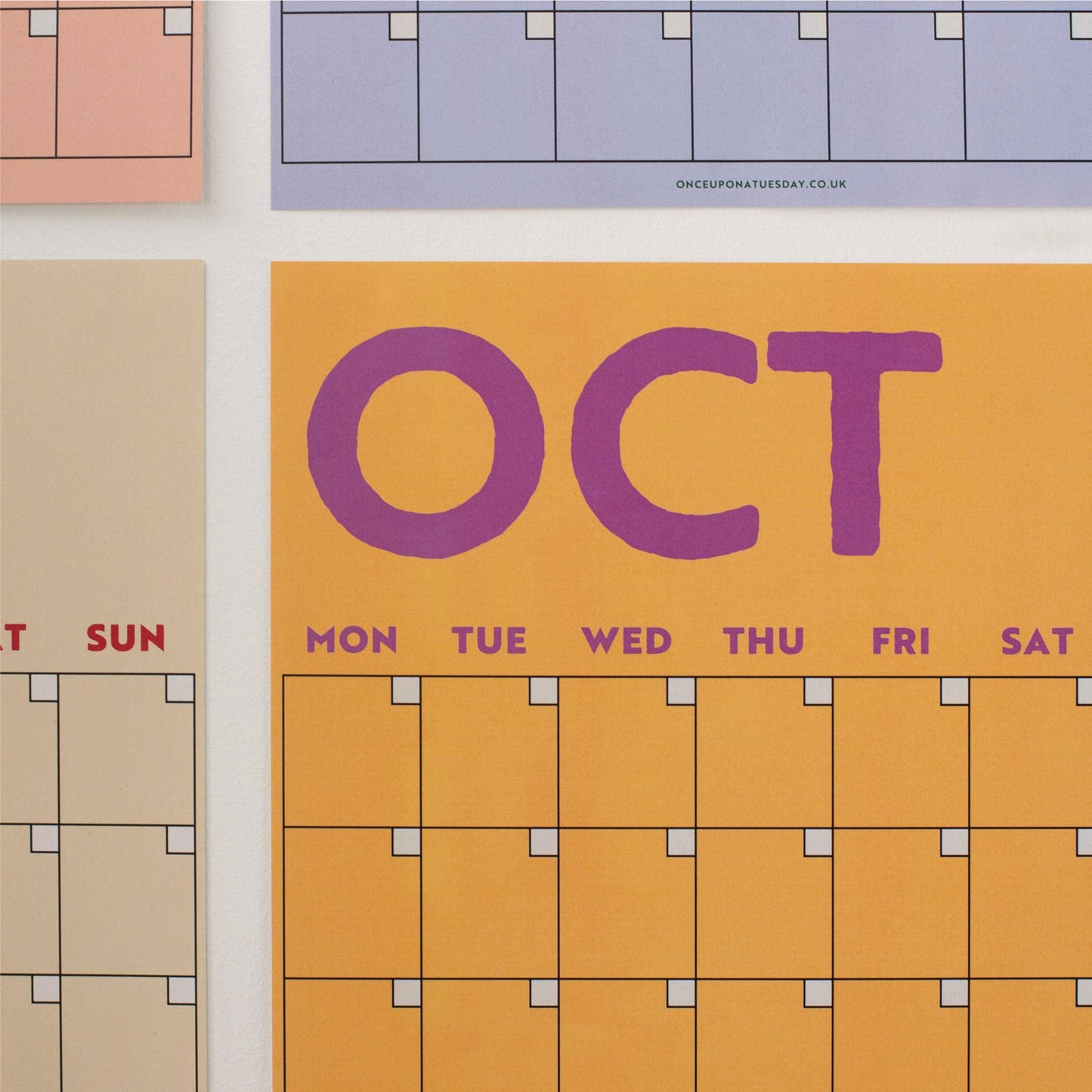 Bright Monthly Undated Wall Planner