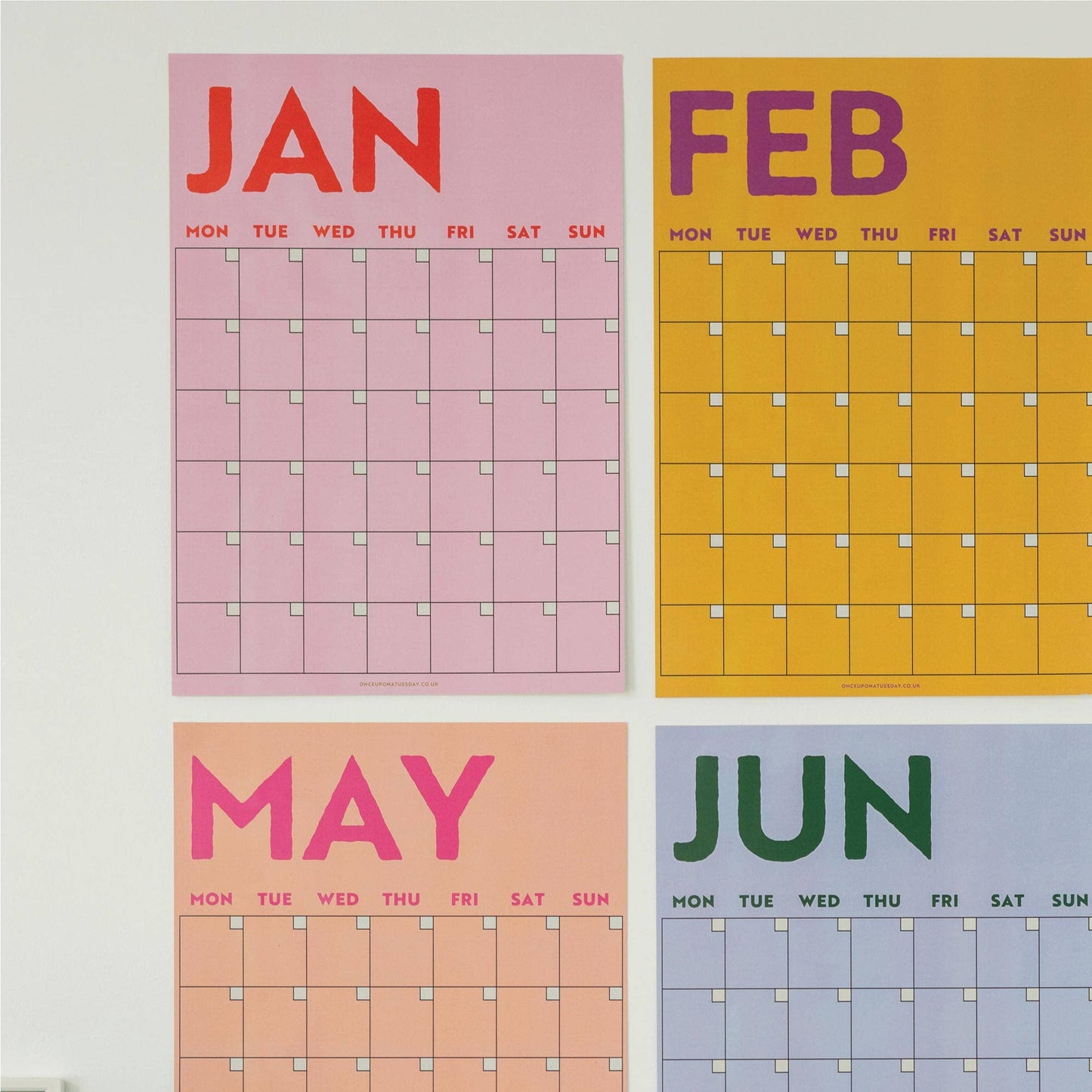 Bright Monthly Undated Wall Planner
