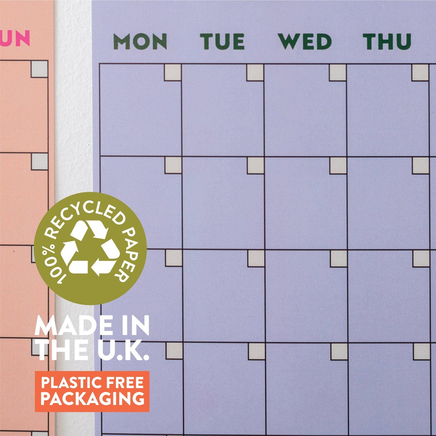 Bright Monthly Undated Wall Planner