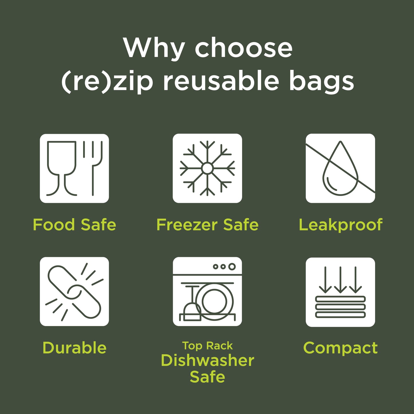 Reusable Stand-Up Quart Bag