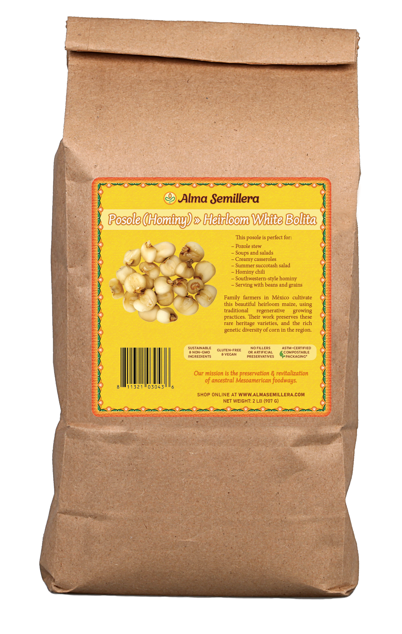 Alma Semillera - Heirloom Posole (Hominy) 2lb