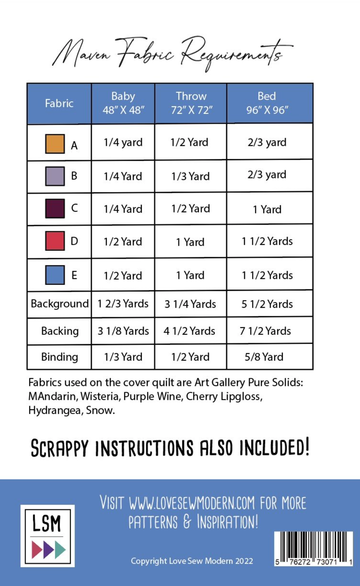 Maven Quilt Pattern