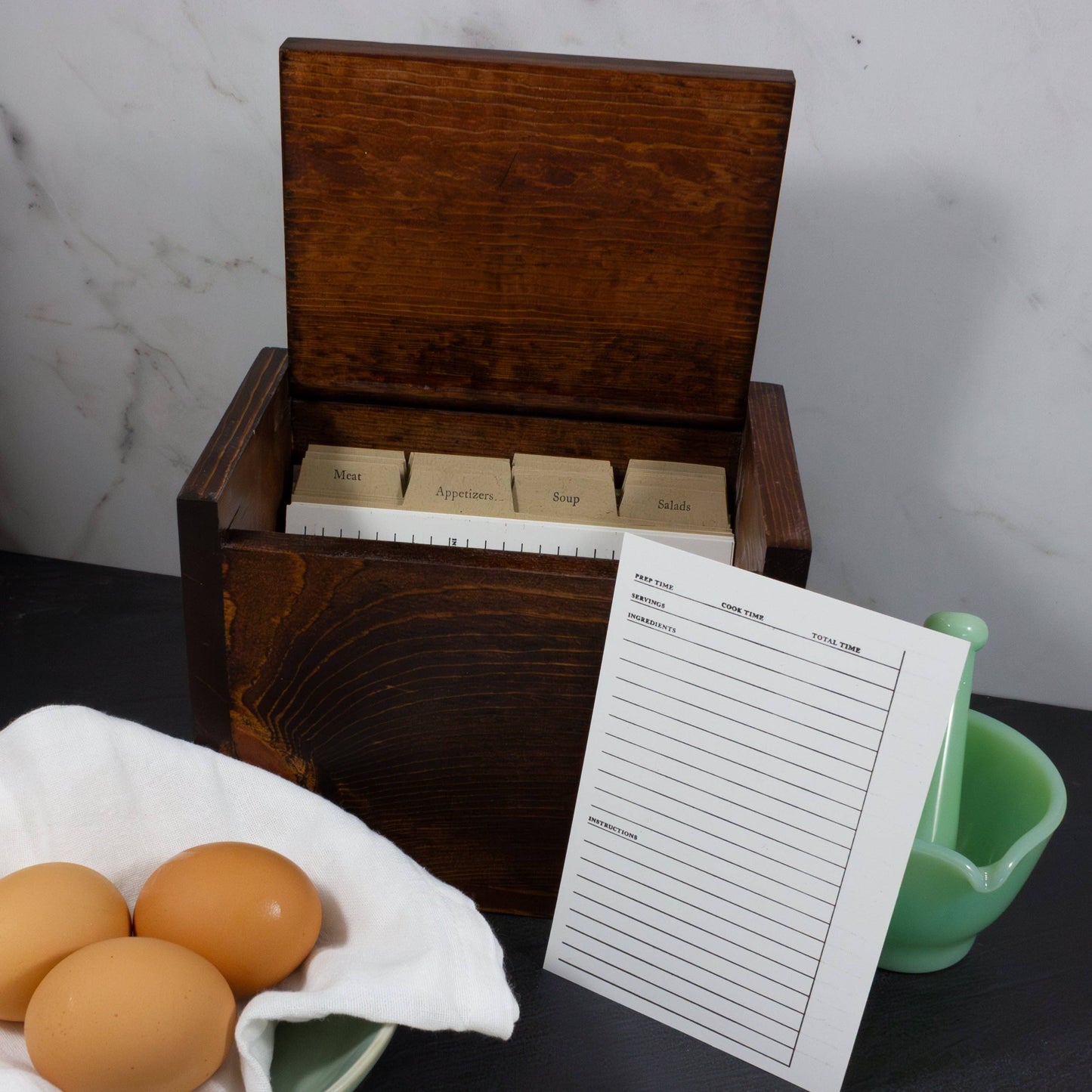 Recipe Card Box: Reclaimed Pine