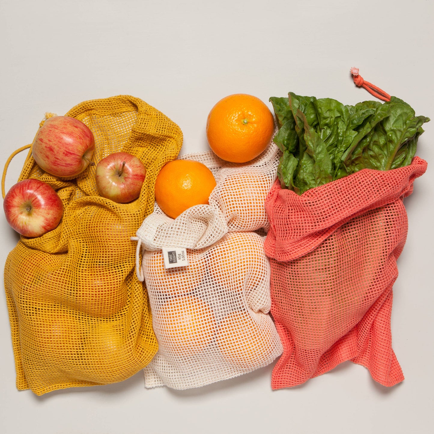 Mesh Produce Bags Set of 3: Coral