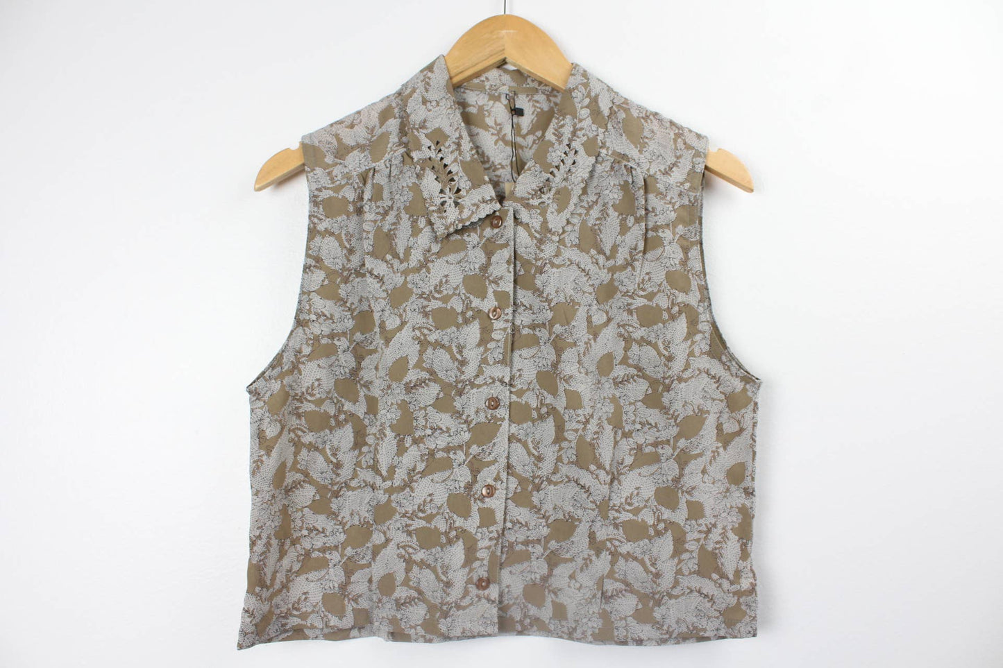 Reworked Vintage Sleeveless Button Up