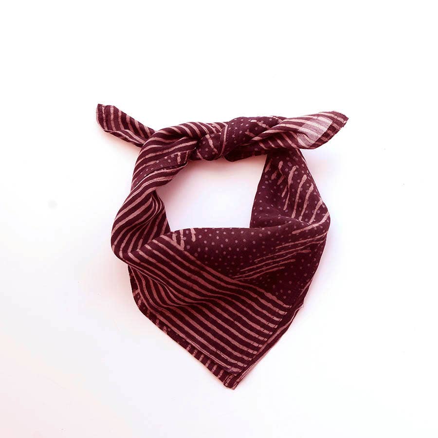 Block Print Head Scarf/Bandana | Violet