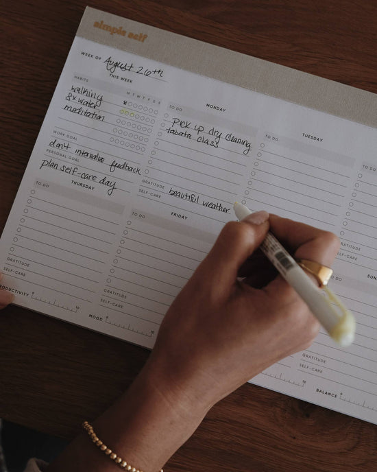 Simple Self - Work-Life Balance Planning Pad: Blush