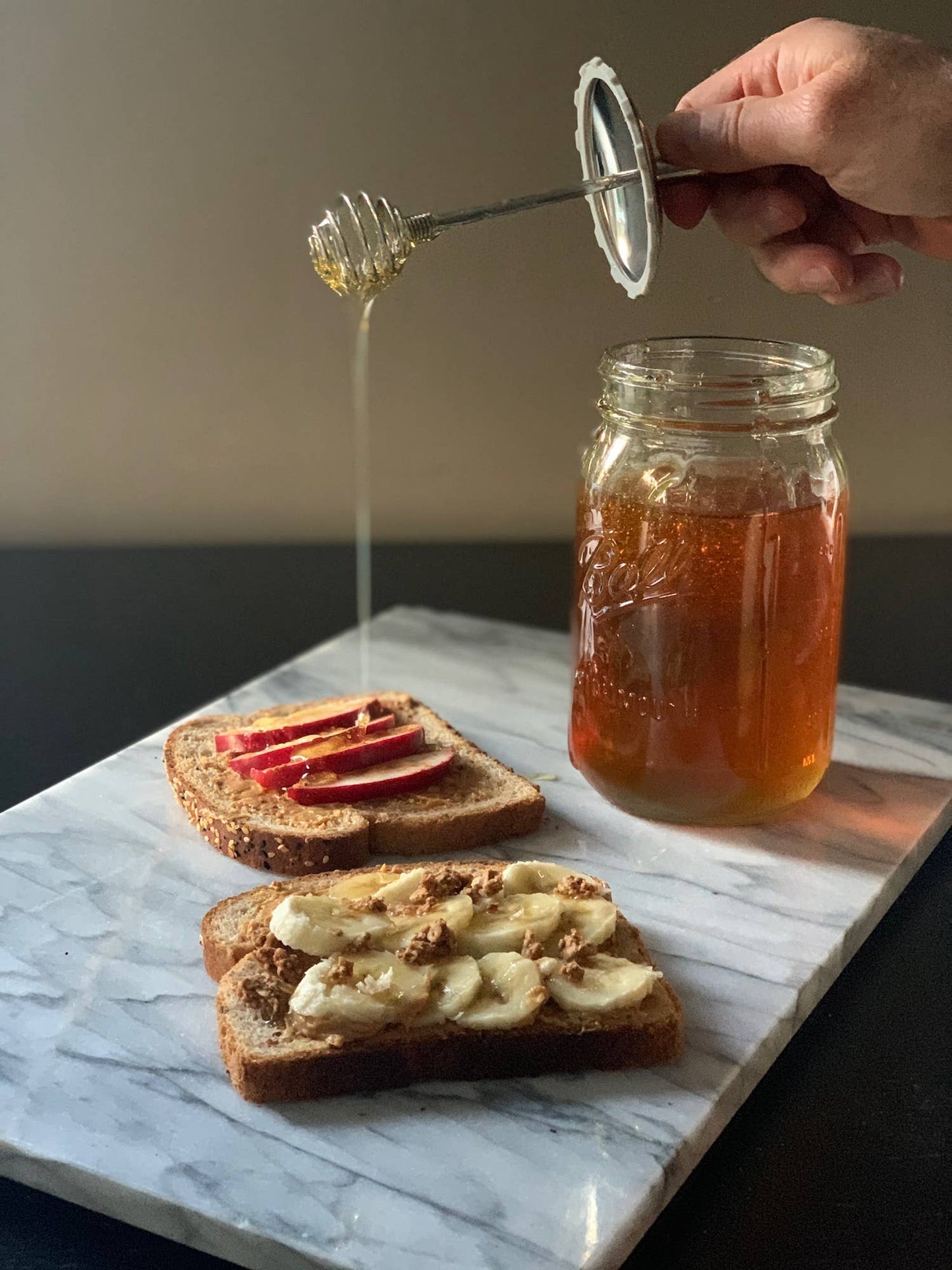 Honey Dipper Lid for Wide Mouth Mason Jar