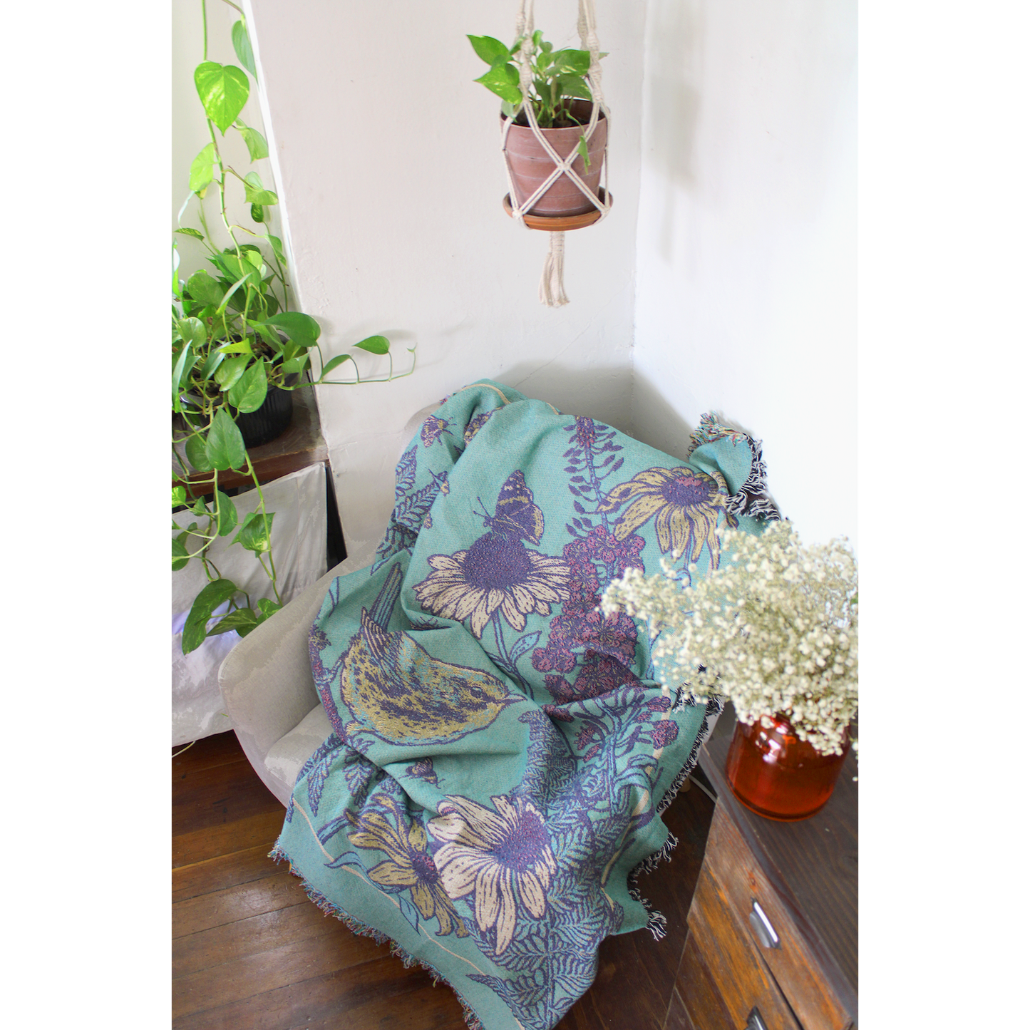 Woven Blanket Tapestry: Prairie