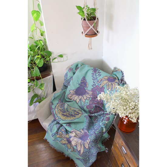 Woven Blanket Tapestry: Prairie