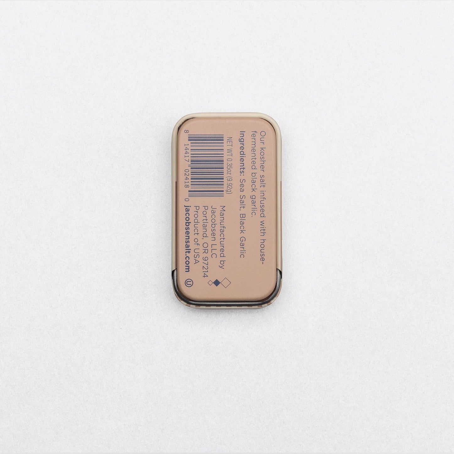 Infused Black Garlic Sea Salt Slide Tin by Jacobsen Salt Co.