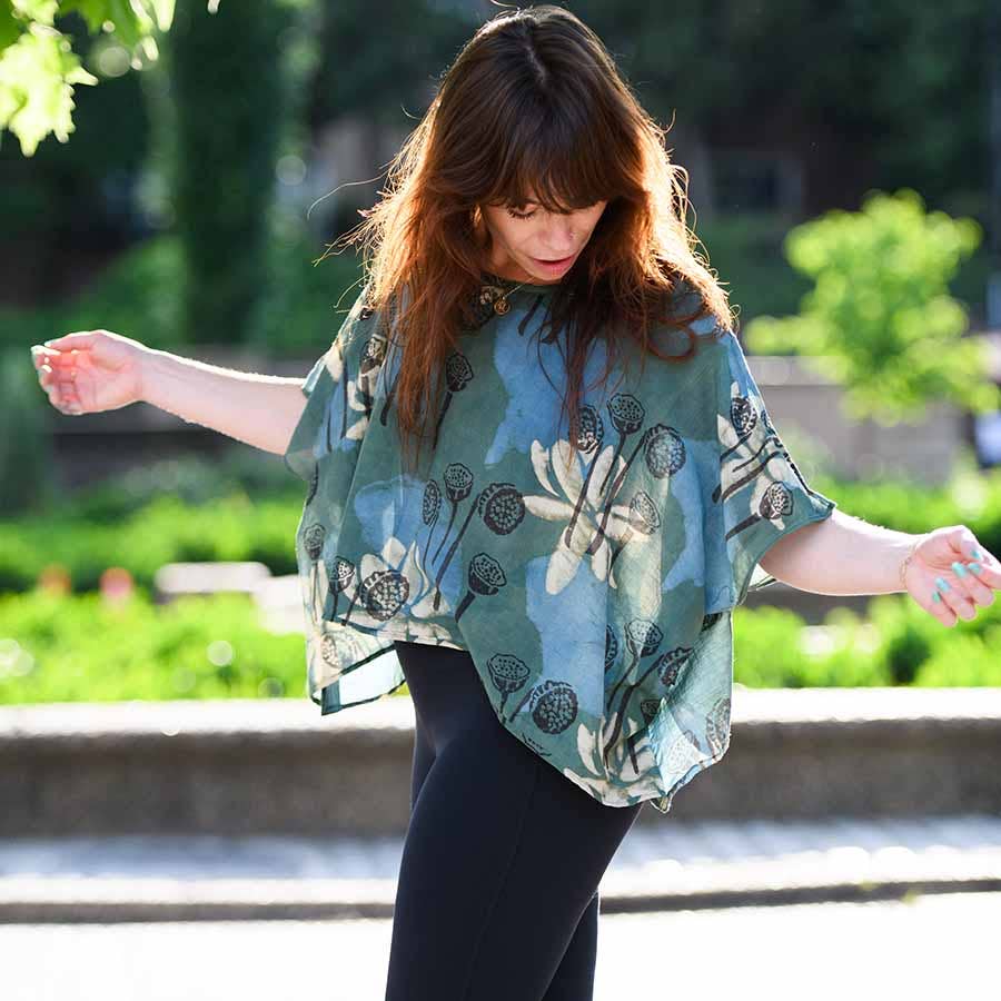 Block Print Crop Top | Lotus Garden