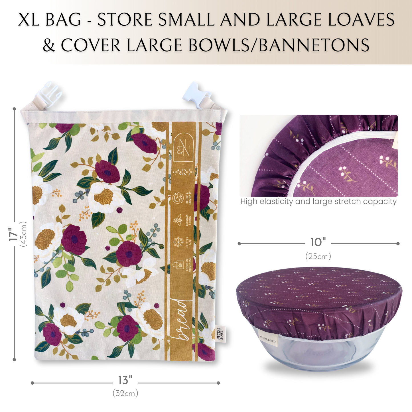 Beeswax Bread Bag + Bowl Cover