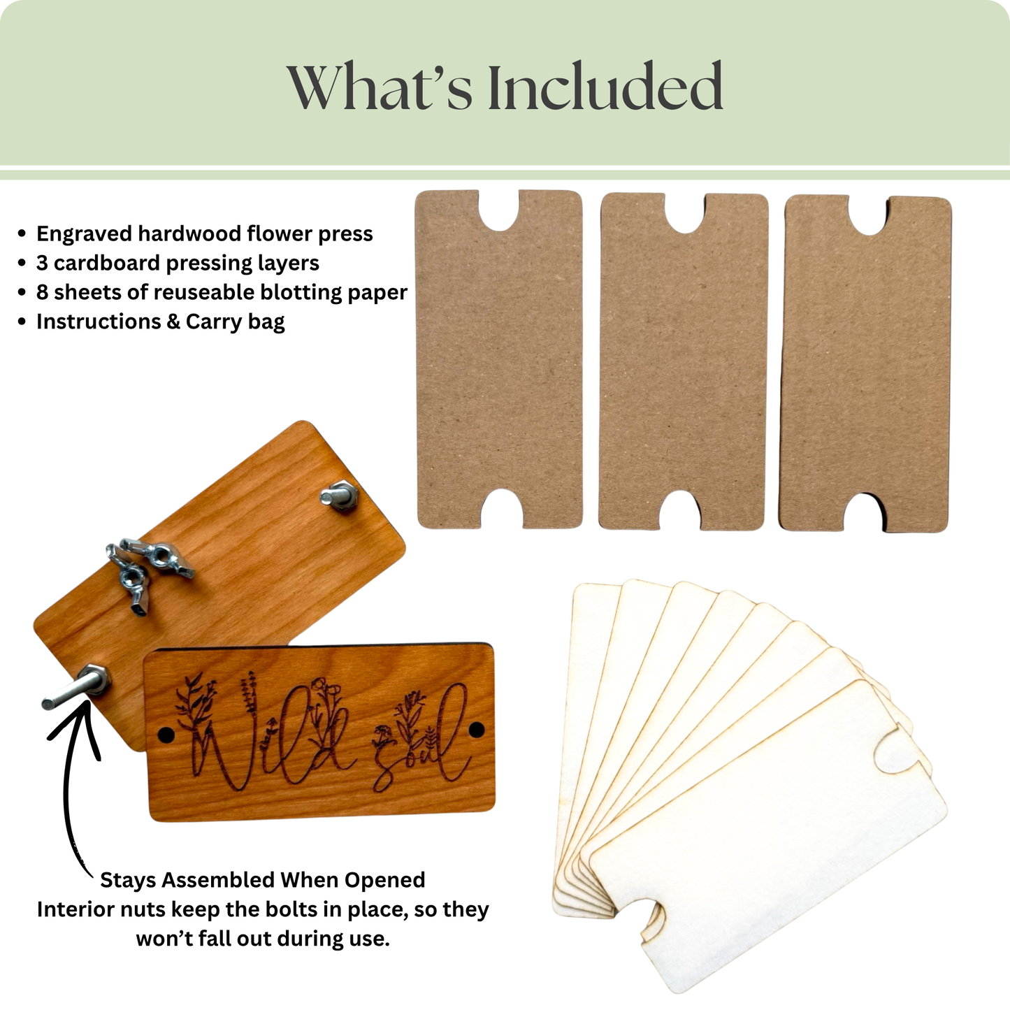 Cherry Hardwood Flower Press Kit | Wildflower Design