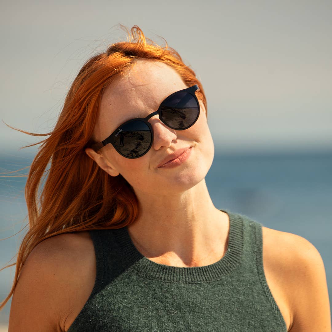 Aren Polarized Sunglasses| Matte Onyx / Walnut Wood / Smoke Polarized Lens