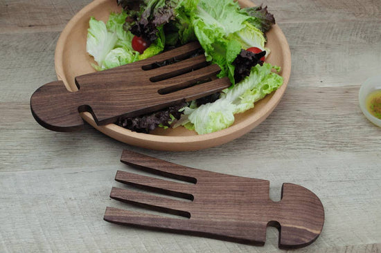 Walnut Wood Salad Hands