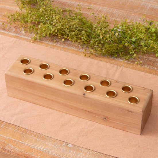 Wooden Taper Candle Holder Centerpiece