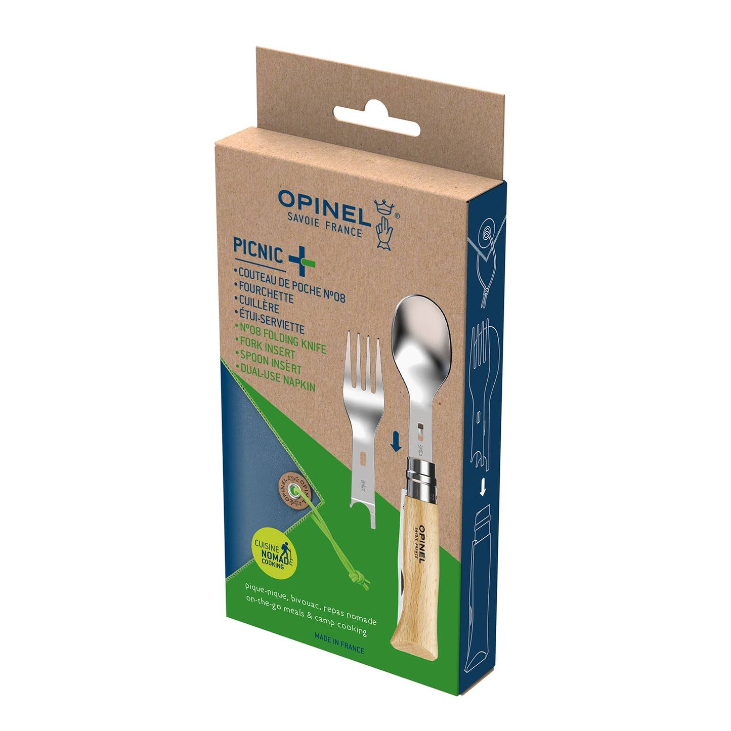 Picnic Set With No.08 Stainless Knife by Opinel