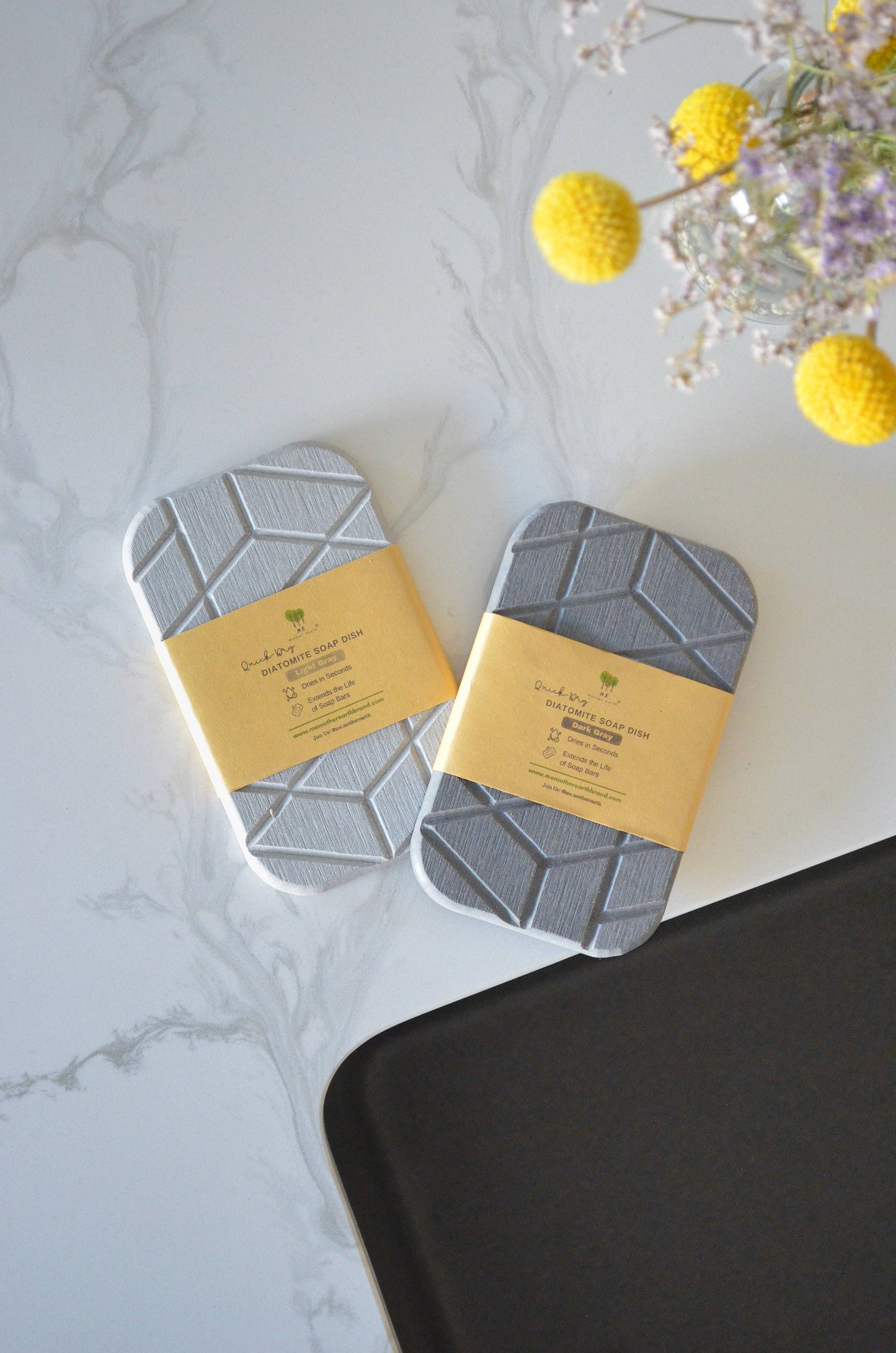 Me Mother Earth - Diatomite Soap Dish: Geometric