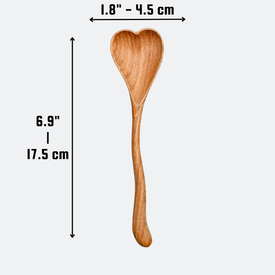 194 Craft House - Hand Carved Wiggly Heart Wooden Spoon