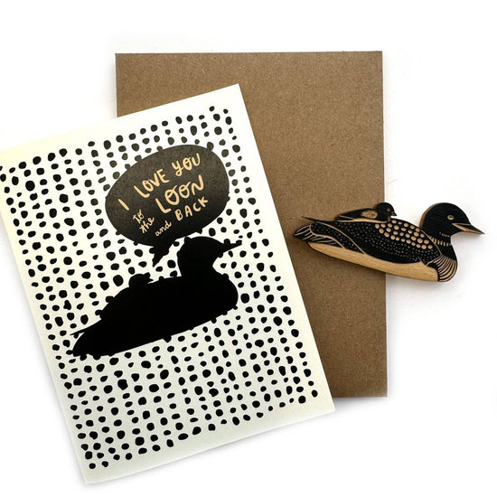 I Love You to the Loon and Back Magnet + Card