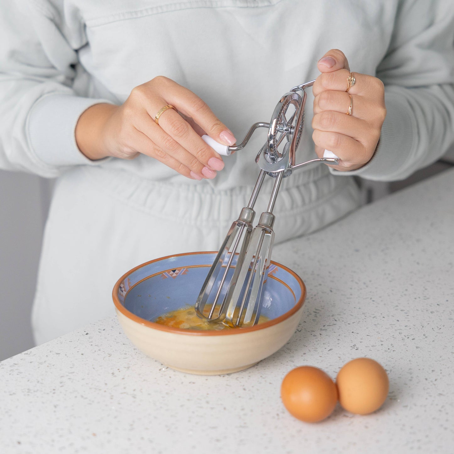 Stainless Steel Manual Hand Mixer