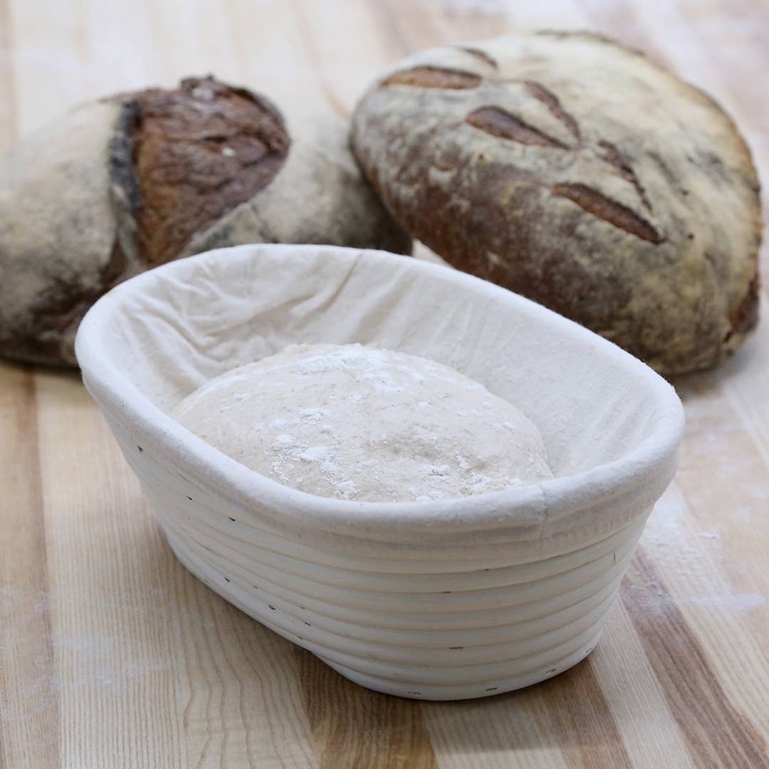Oval Bread Proofing Banneton Basket + Liner