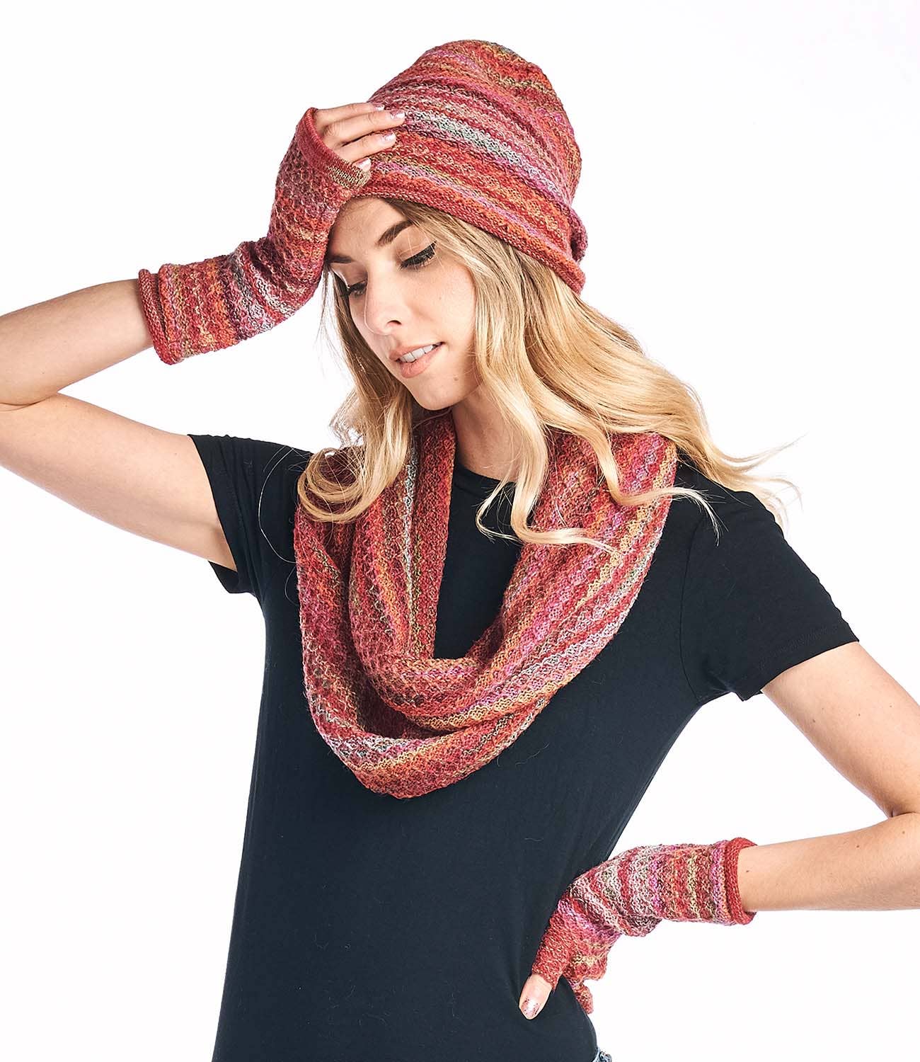 Alpaca Infinity Scarf | Saffron Printed