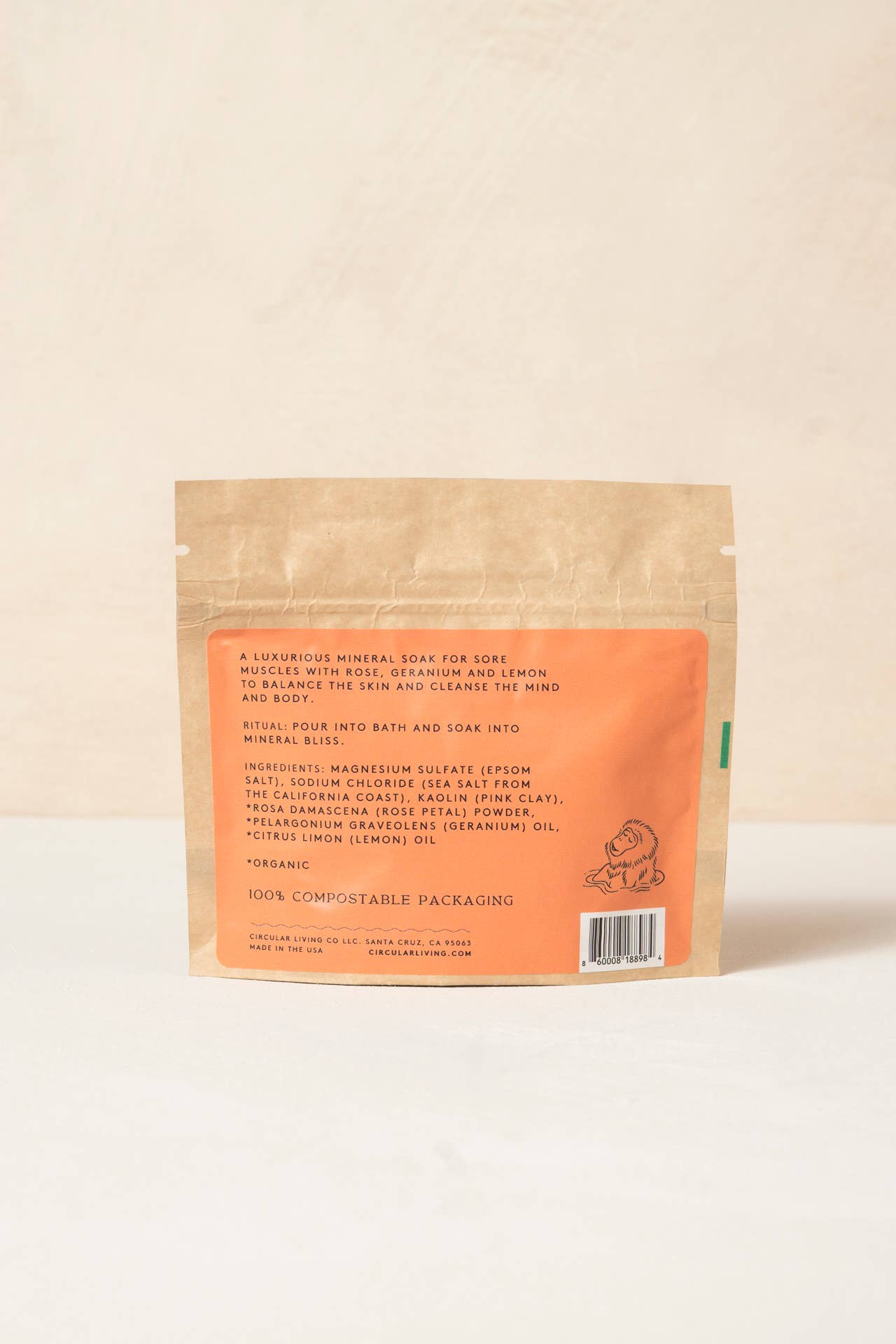 Mineral Bath Soak Sachet | Rose Petal & Geranium