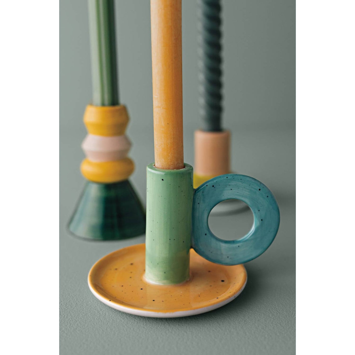 Color Blocked Candle Holders