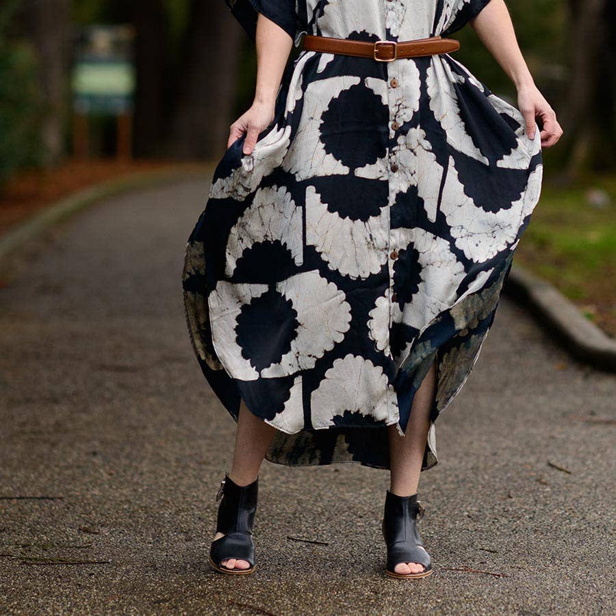Block Print Kaftan Dress | Sunset
