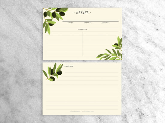 Olive Branch Recipe Cards