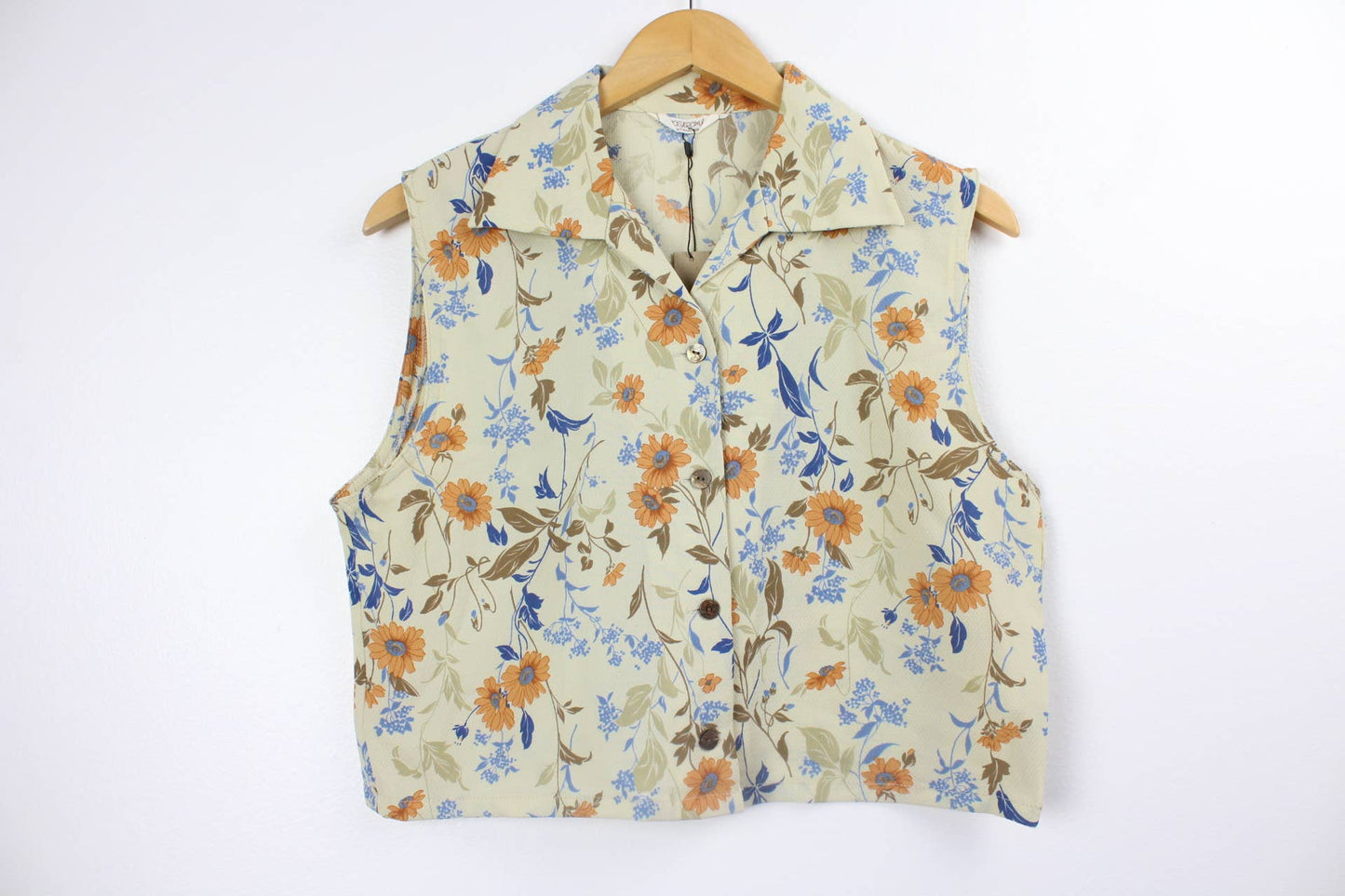 Reworked Vintage Sleeveless Button Up