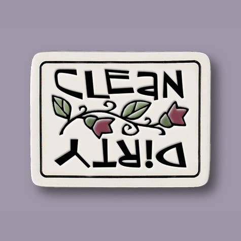 Dirty and Clean Ceramic Dishwasher Magnet by Spooner Creek
