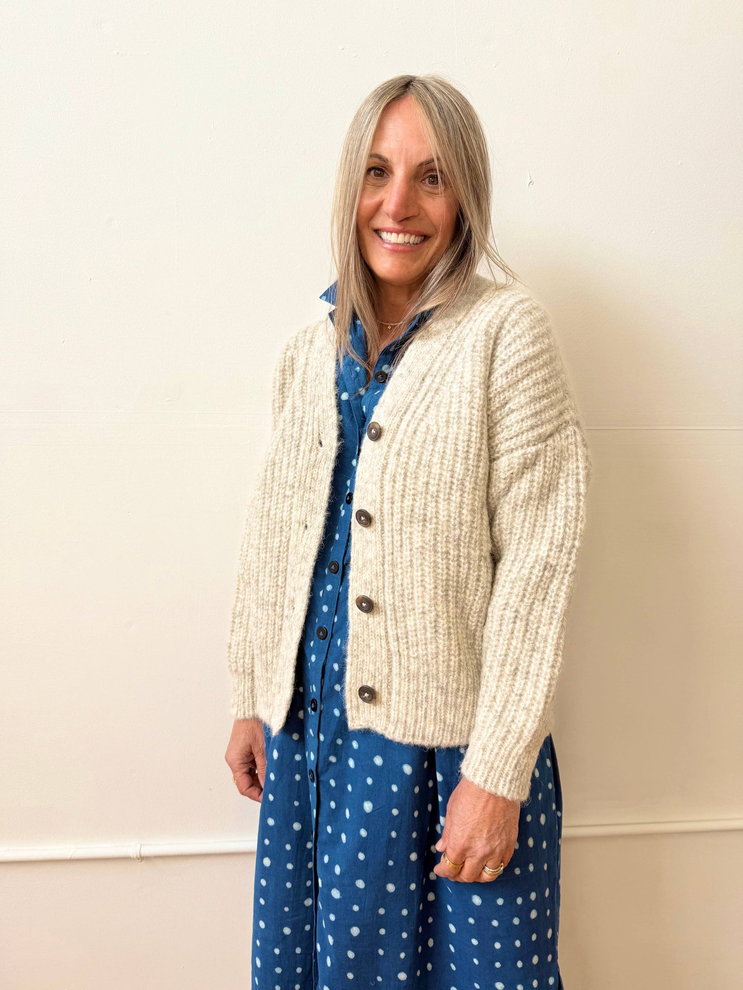 Block Printed Dress | Elise Indigo Dots