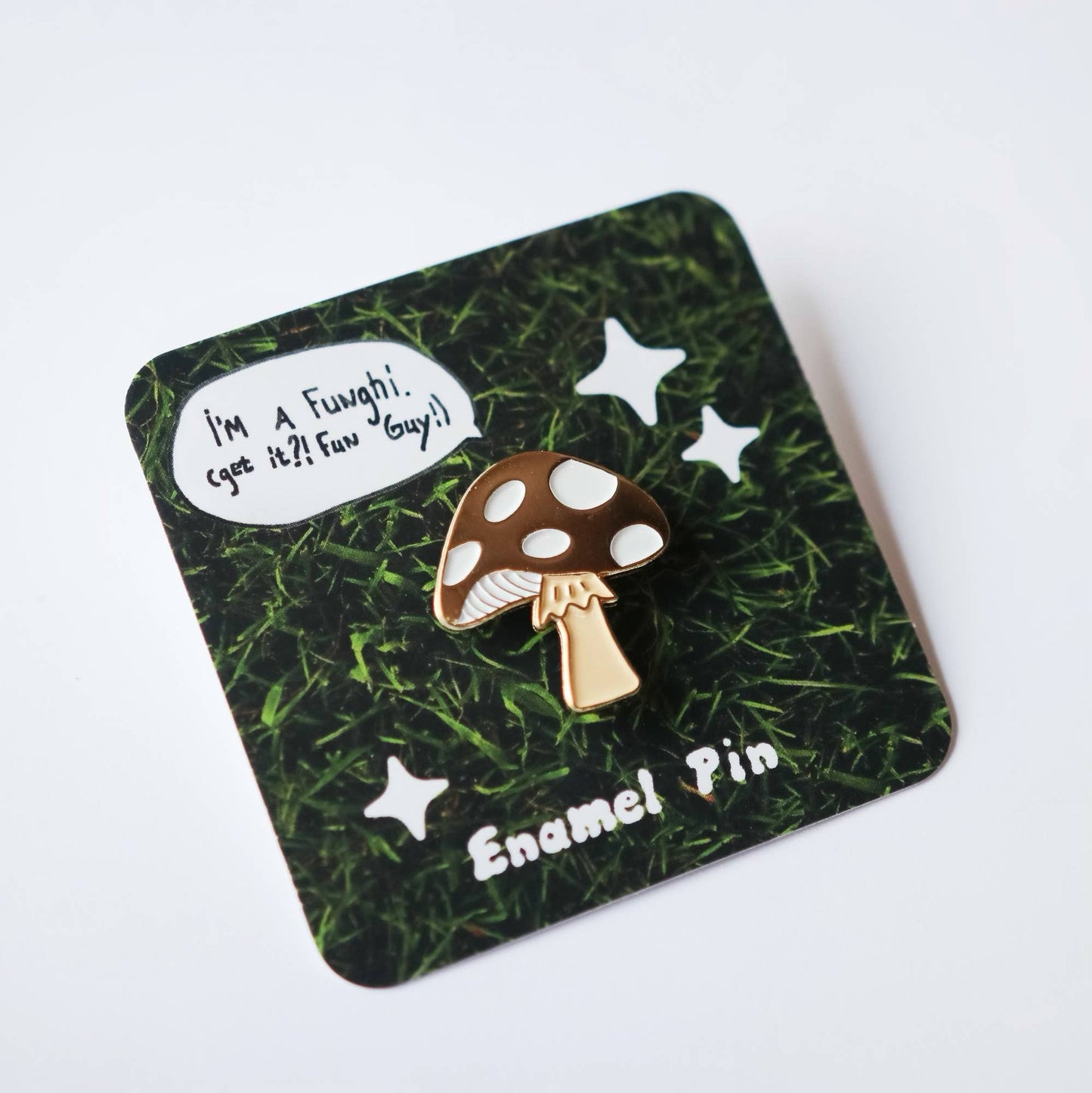 Gold Mushroom Enamel Pin