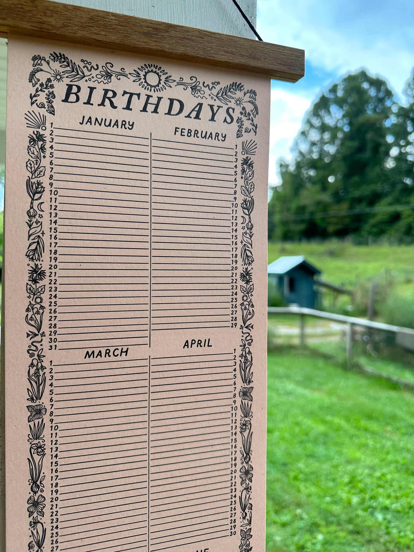 Perpetual Birthday Calendar
