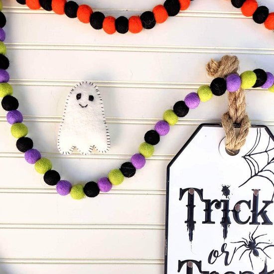 Bo the Smiling Ghost Wool Ornament