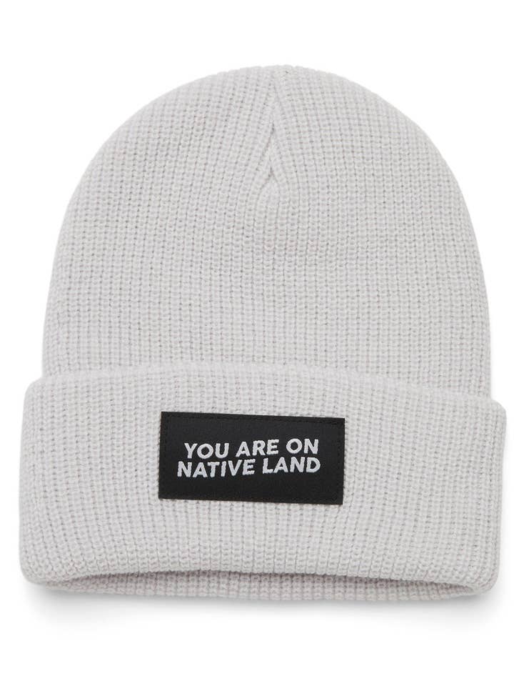 Urban Native Era - 'You are on Native Land' Ribbed Beanie