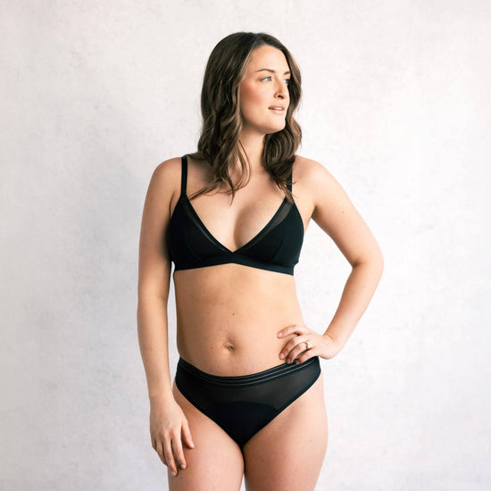 Saalt Mesh Thong: Black