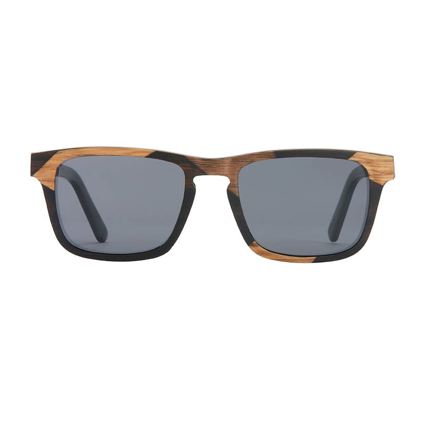 Origins Polarized Sunglasses | Ebony/Walnut/Acetate Tips/Smoke Polarized Lens