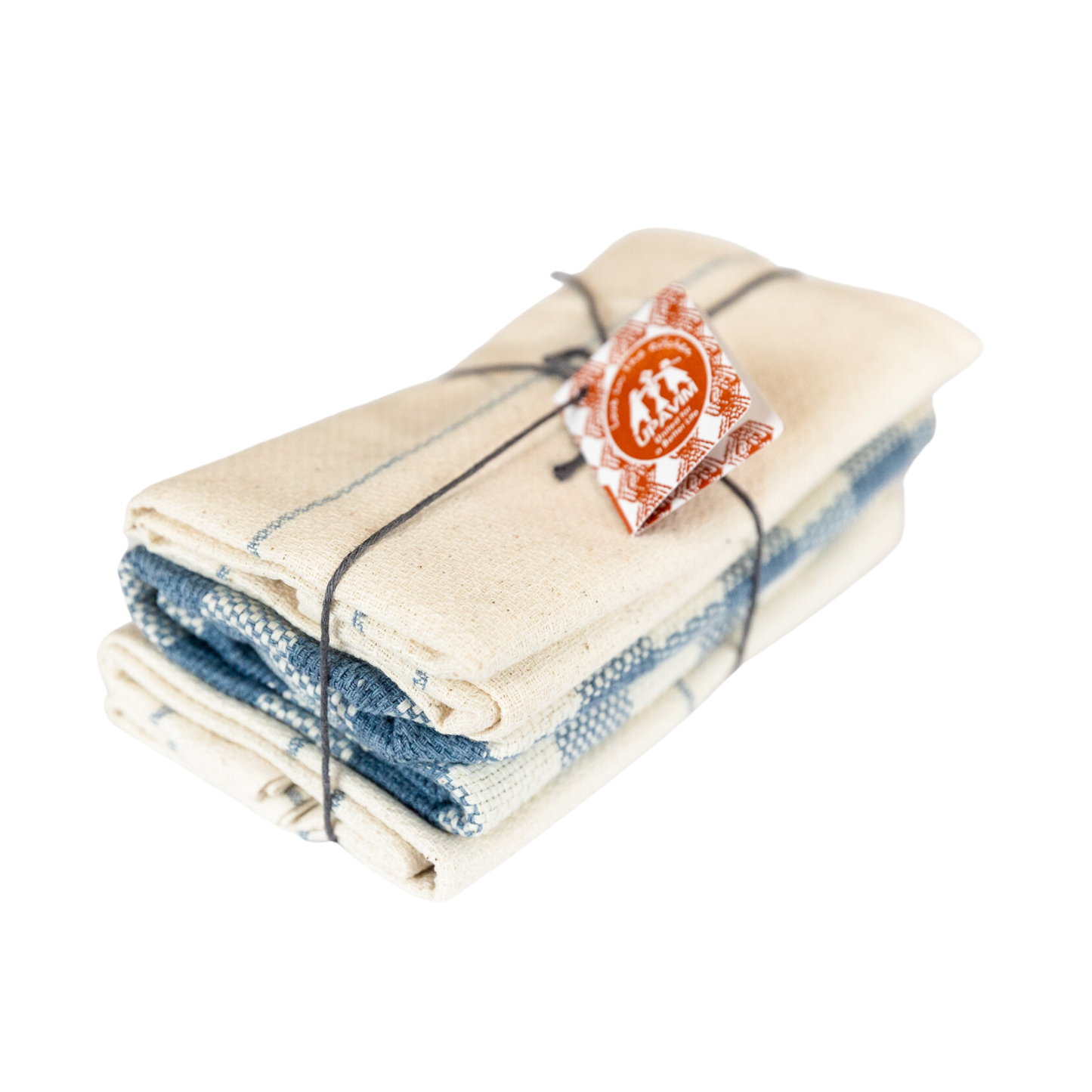 Upcycled Denim Stripe Kitchen Towels | Set of 3