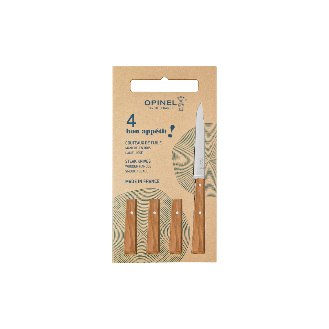 Non-Serrated Steak Knife Set by Opinel