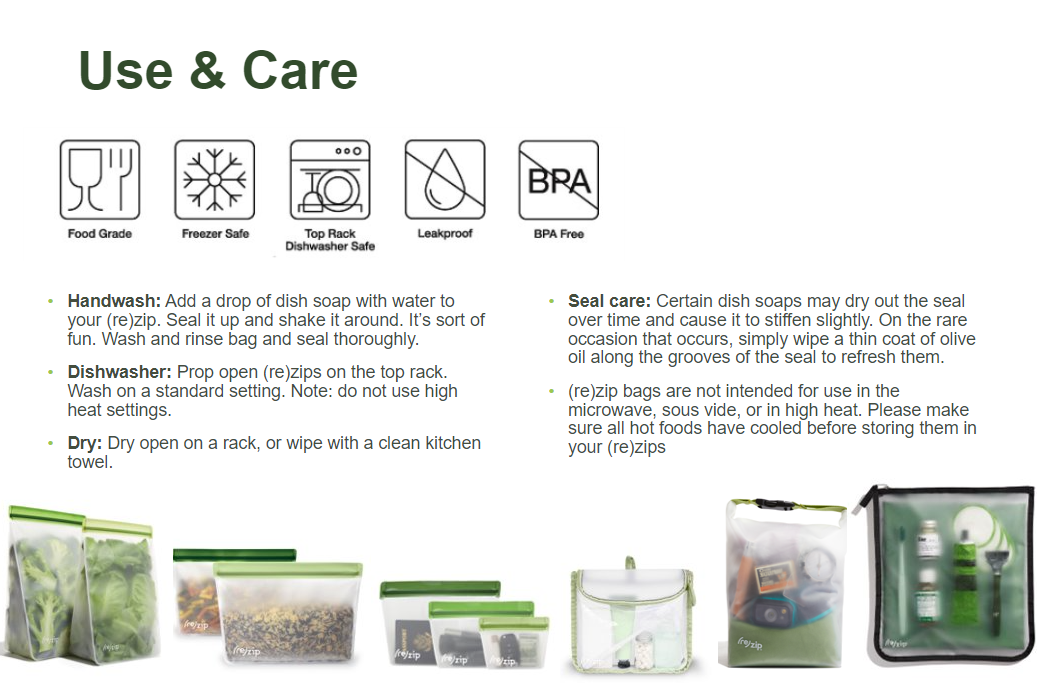 Reusable Stand-Up Storage Bags | Small  - 5 Pc Set