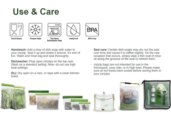 Reusable Stand-Up Storage Bags | Small  - 5 Pc Set